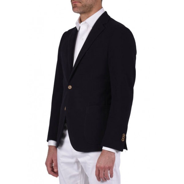 Azure Men's Rodino Navy Solid Stretch Slim Fit Sport Coat