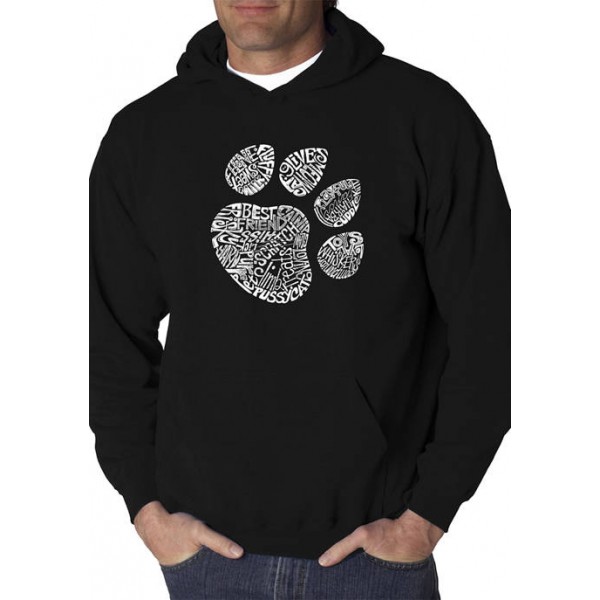 LA Pop Art Word Art Graphic Hooded Sweatshirt - Cat Paw