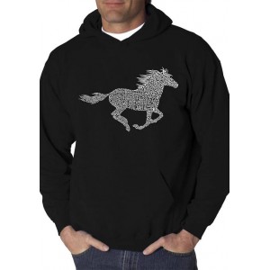 LA Pop Art Word Art Hooded Graphic Sweatshirt - Horse Breeds 