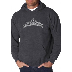 LA Pop Art Word Art Hooded Graphic Sweatshirt - Princess Tiara 
