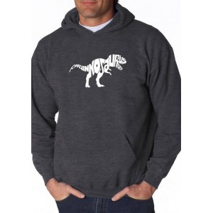 LA Pop Art Word Art Hooded Graphic Sweatshirt - Tyrannosaurus Rex 