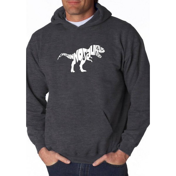 LA Pop Art Word Art Hooded Graphic Sweatshirt - Tyrannosaurus Rex