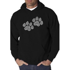 LA Pop Art Word Art Hooded Graphic Sweatshirt - Woof Paw Prints 