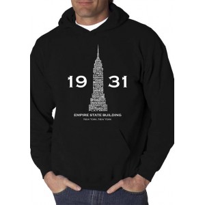 LA Pop Art Word Art Hooded Sweatshirt - Empire State Building 