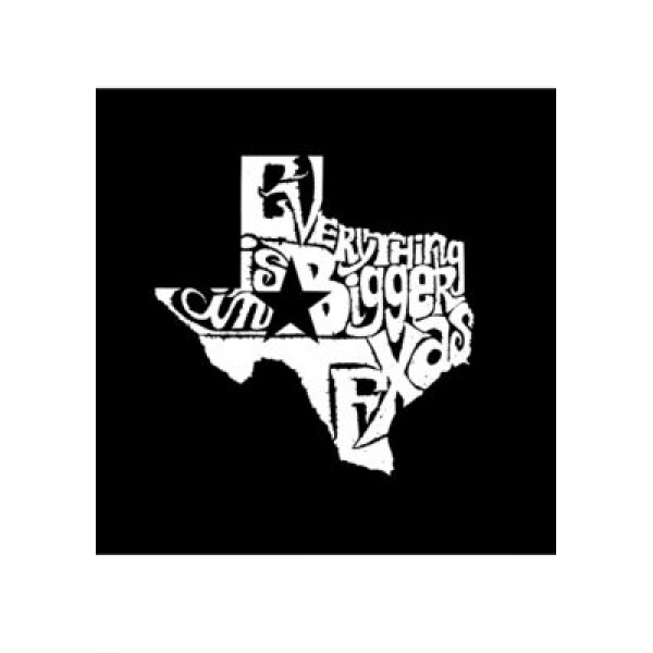 LA Pop Art Word Art Hooded Sweatshirt - Everything is Bigger in Texas