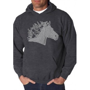LA Pop Art Word Art Hooded Sweatshirt - Horse Mane 