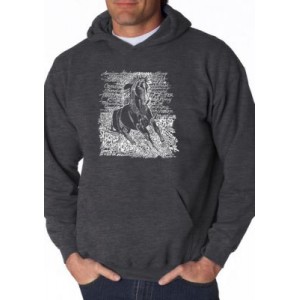 LA Pop Art Word Art Hooded Sweatshirt - Popular Horse Breeds 