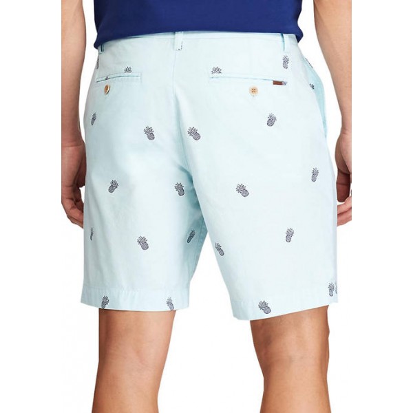 Chaps Printed Stretch Twill Flat Front Shorts