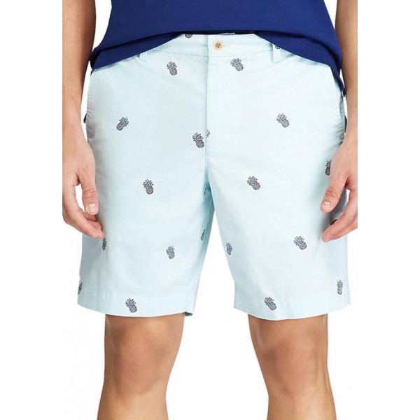 Chaps Printed Stretch Twill Flat Front Shorts