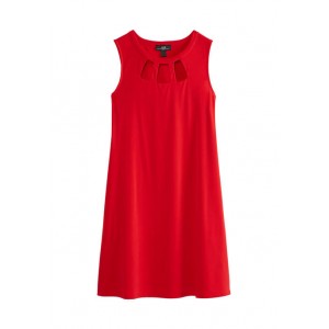 AGB Women's Solid Cut Out A Line Dress 