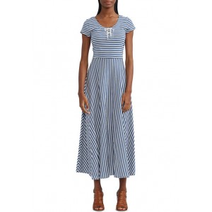 Chaps Women's Striped Fit and Flare Day Dress 