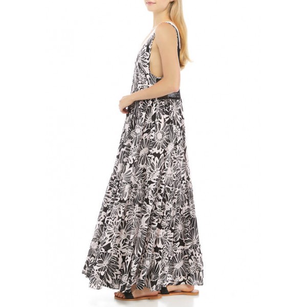 Free People Sleeveless Floral Tiered Maxi Dress