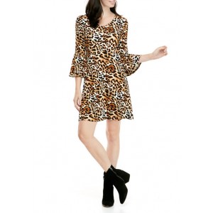 New Directions® Women's 3/4 Bell Sleeve Printed Crepe Dress 