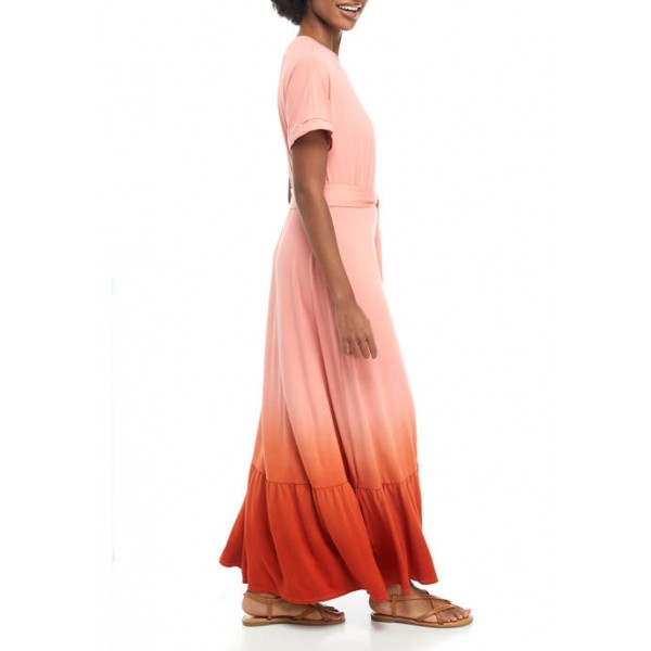 New Directions® Women's Dolman Sleeve Tie Waist Maxi Dress