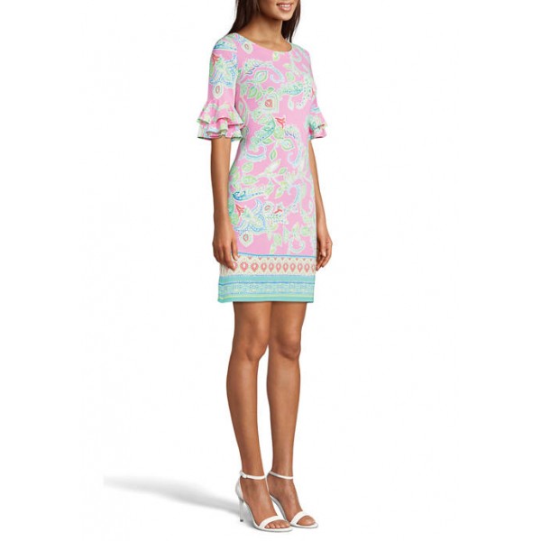 Pappagallo Floral Double Ruffle Sleeve Dress