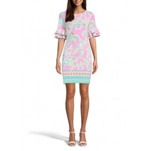 Pappagallo Floral Double Ruffle Sleeve Dress 