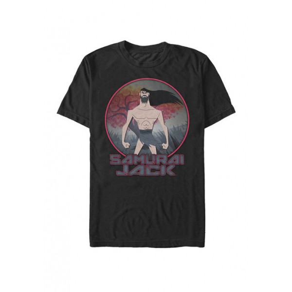 Cartoon Network Samurai Jack The Meditating Warrior Badge Short Sleeve Graphic T-Shirt