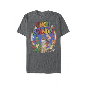 Cartoon Network Uncle Grandpa The Whole Crew Logo Rainbow Short Sleeve Graphic T-Shirt 