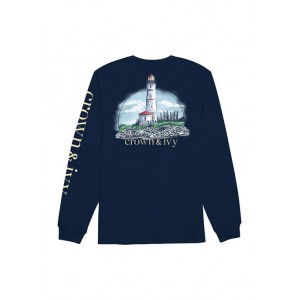 Crown & Ivy™ Long Sleeve Light House Graphic T-Shirt 
