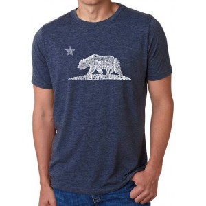 LA Pop Art Premium Blend Word Art Graphic T-Shirt - California Bear