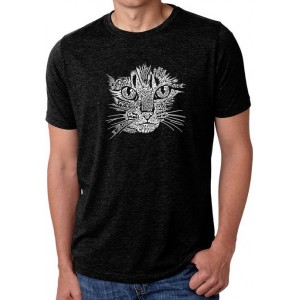 LA Pop Art Premium Blend Word Art Graphic T-Shirt - Cat Face 