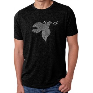 LA Pop Art Premium Blend Word Art Graphic T-Shirt - Dove 
