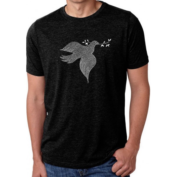 LA Pop Art Premium Blend Word Art Graphic T-Shirt - Dove