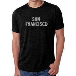 LA Pop Art Premium Blend Word Art Graphic T-Shirt - San Francisco Neighborhoods 