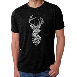 LA Pop Art Premium Blend Word Art Graphic T-Shirt - Types of Deer 
