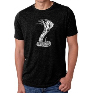 LA Pop Art Premium Blend Word Art Graphic T-Shirt - Types of Snakes 