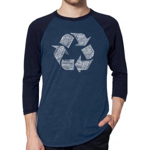 LA Pop Art Raglan Baseball Word Art Graphic T-Shirt - 86 Recyclable Products 