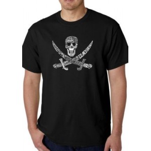 LA Pop Art Word Art Graphic T-Shirt - Pirate, Captains, and Imagery 