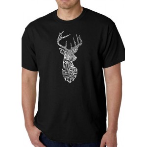 LA Pop Art Word Art Graphic T-Shirt - Types of Deer 