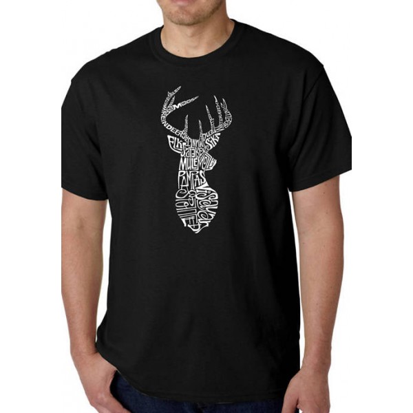 LA Pop Art Word Art Graphic T-Shirt - Types of Deer