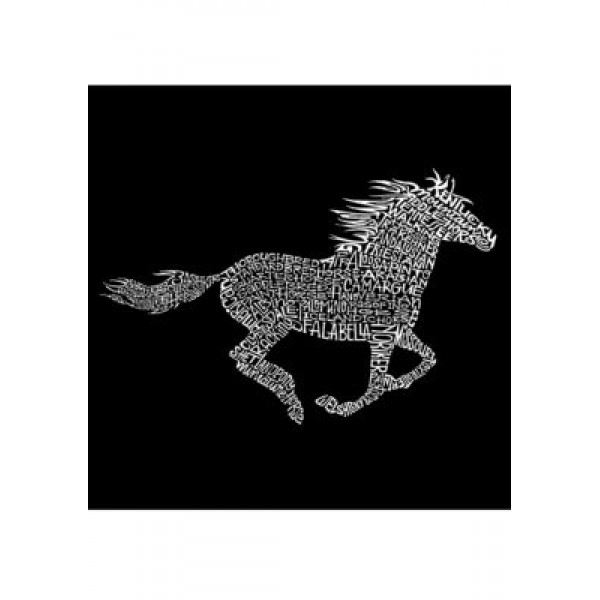 LA Pop Art Word Art Long Sleeve Graphic T-Shirt - Horse Breeds