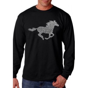 LA Pop Art Word Art Long Sleeve Graphic T-Shirt - Horse Breeds 