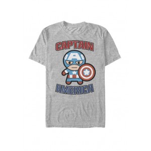 Marvel™ Captain America Kawaii Hero Pose Short Sleeve Graphic T-Shirt 
