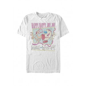 Nickelodeon™ Ren And Stimpy Happy Happy Joy Joy Retro Short Sleeve T-Shirt 