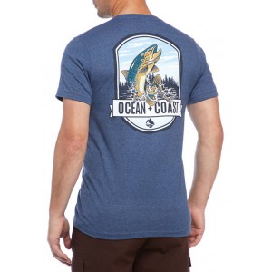 Ocean & Coast® Jumping Trout Short Sleeve Graphic T-Shirt 