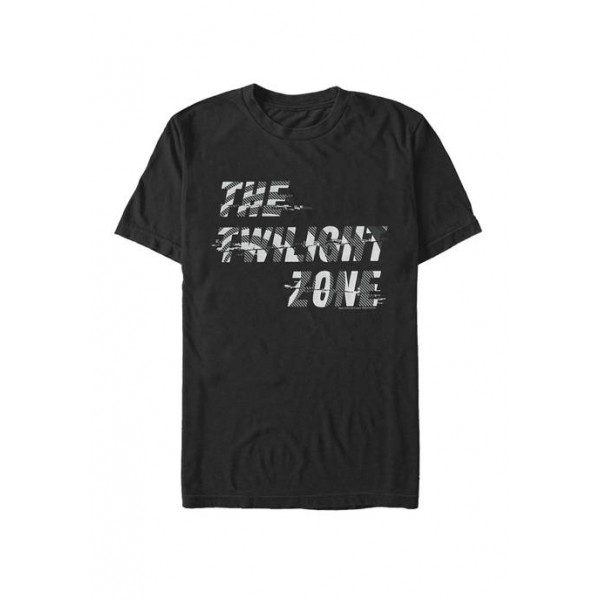 The Twilight Zone Black And White Title Glitch Short Sleeve T-Shirt