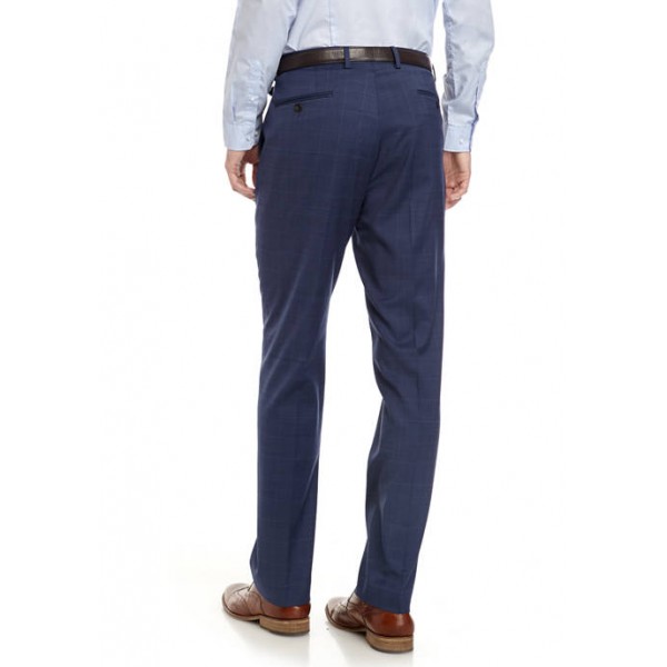Crown & Ivy™ Navy Windowpane Stretch Suit Separate Pants