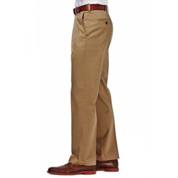 Haggar® Premium Stretch No Iron Khaki Classic Fit Hidden Expandable Waistband Flat Front Pants
