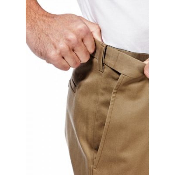 Haggar® Premium Stretch No Iron Khaki Classic Fit Hidden Expandable Waistband Flat Front Pants