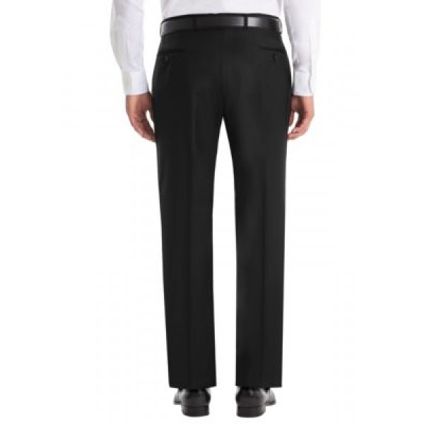 Lauren Ralph Lauren Solid Black Wool Straight Suit Separate Pants