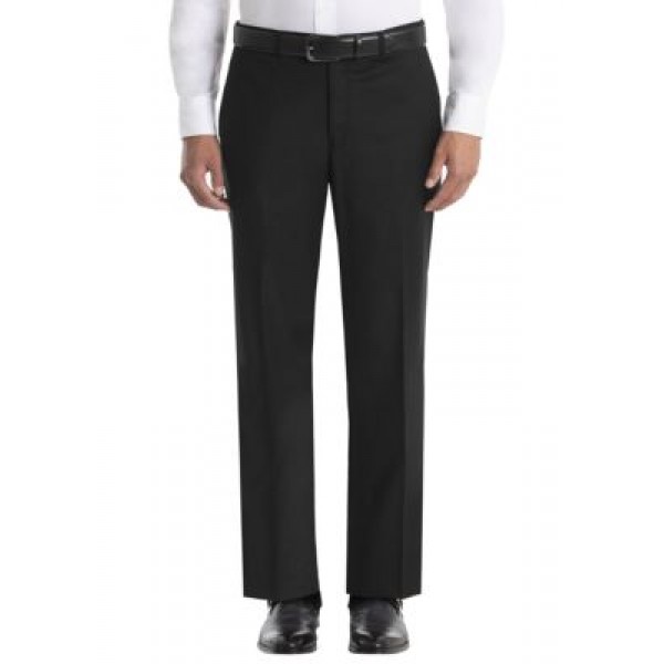 Lauren Ralph Lauren Solid Black Wool Straight Suit Separate Pants