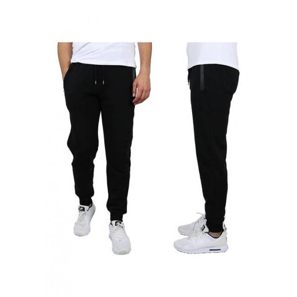 Spire By Galaxy Men's Skinny Fit French Terry Joggers with Tech Zipper Pockets