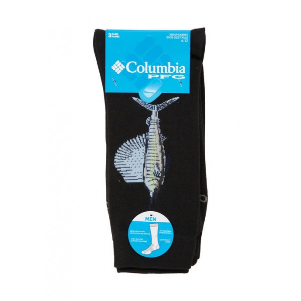 Columbia PFG Black Fish Crew Socks - Set of 3