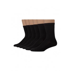Hanes® 6 Pack Crew Socks- Black 