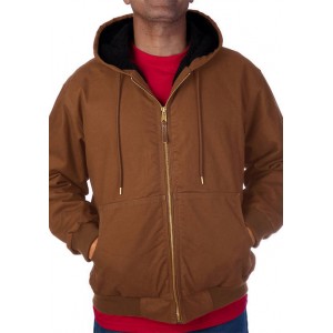 Smith's Workwear Sherpa Lined Duck Canvas Hooded Jacket 