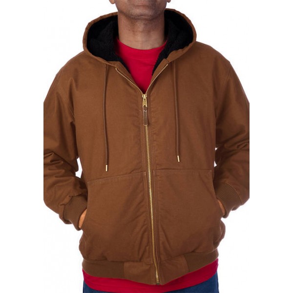 Smith's Workwear Sherpa Lined Duck Canvas Hooded Jacket